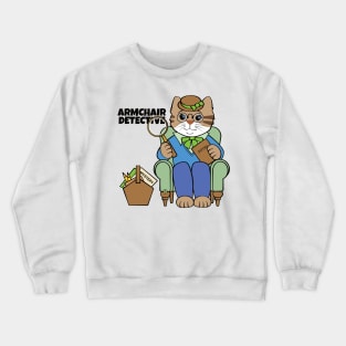 Armchair Detective Woman Cat Crewneck Sweatshirt